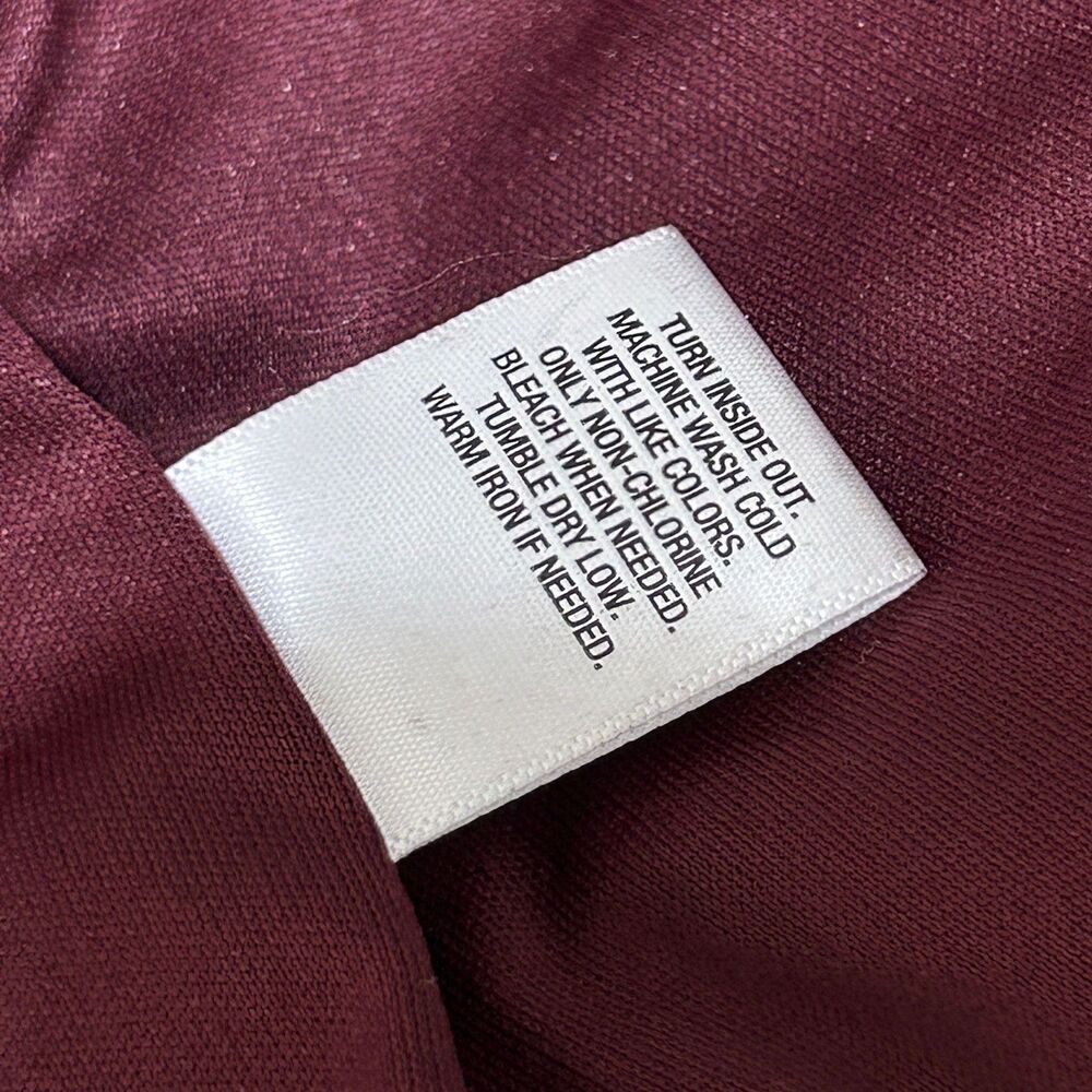 Roz&Ali Jacket Womens S Burgundy Ruffle Bell Sleeve Zip Front Peplum Zip Pockets - Picture 4 of 8